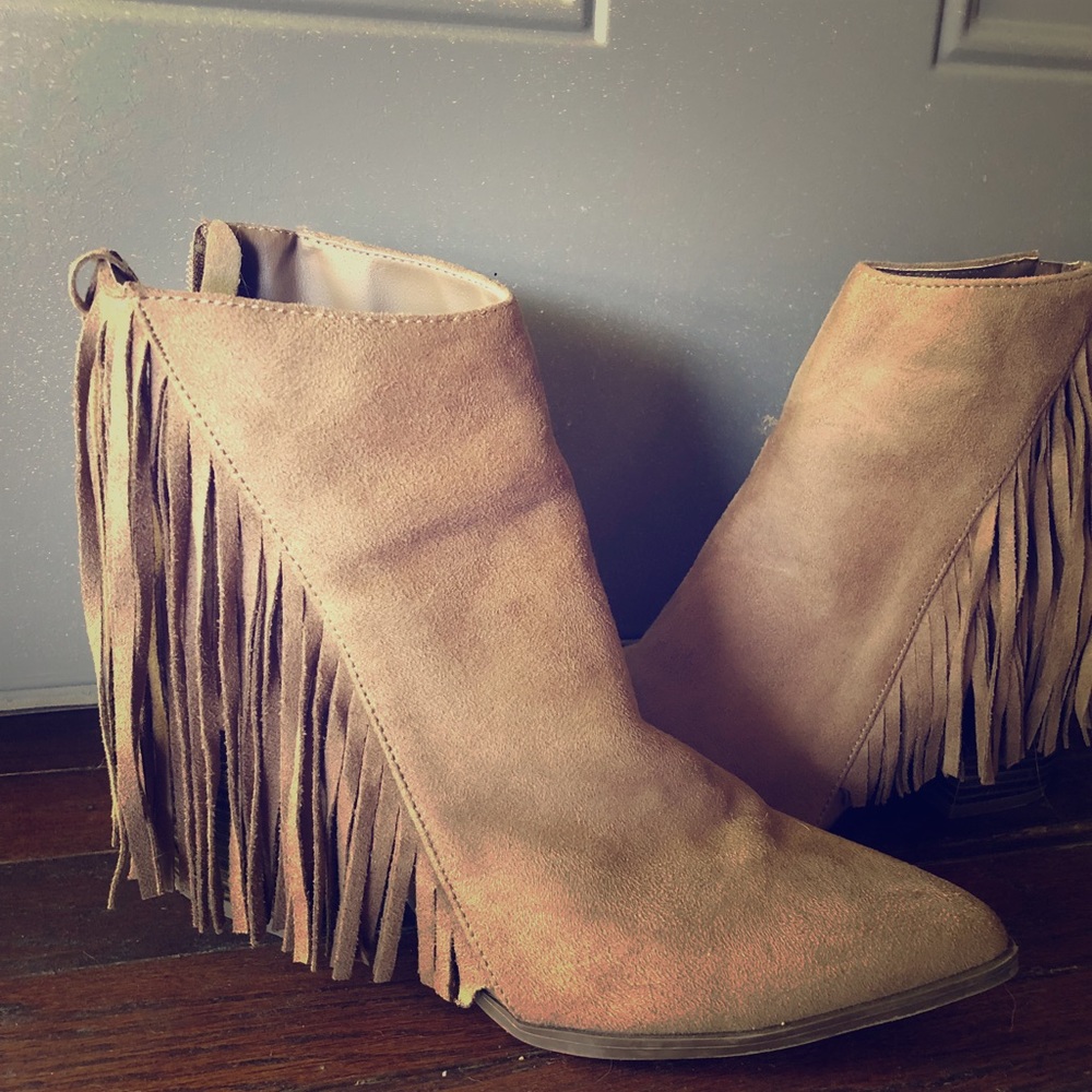 Fringe booties